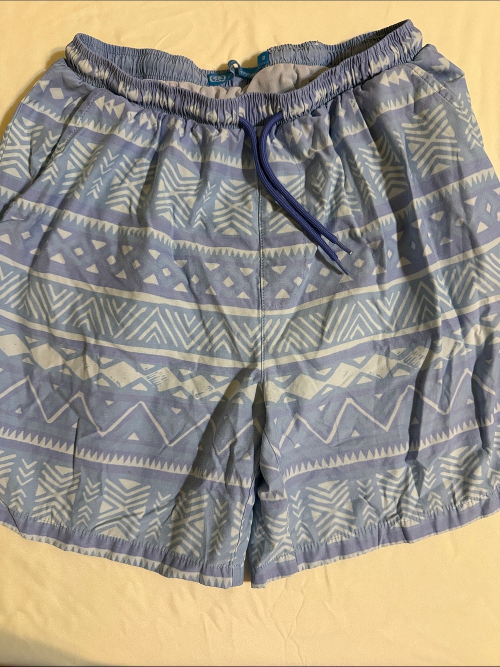 Men's size S Quiet Storm Lightweight Blue Aztec Swim Trunks